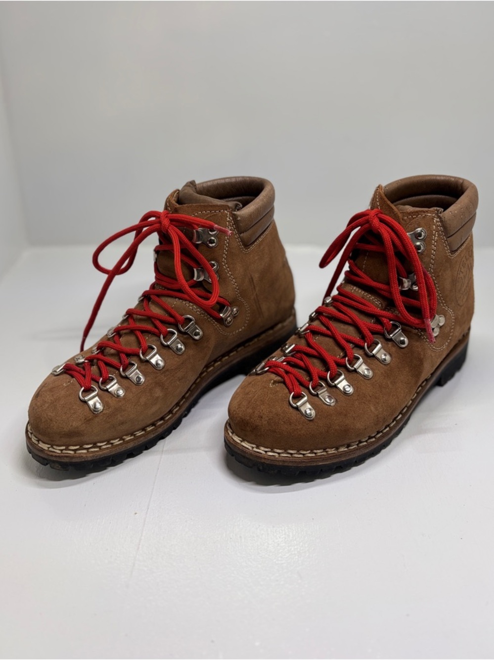 Stellina Made in Italy Hiking Boots Vibram Sole Brown Leather Alpine Mens US 8 - Picture 2 of 15